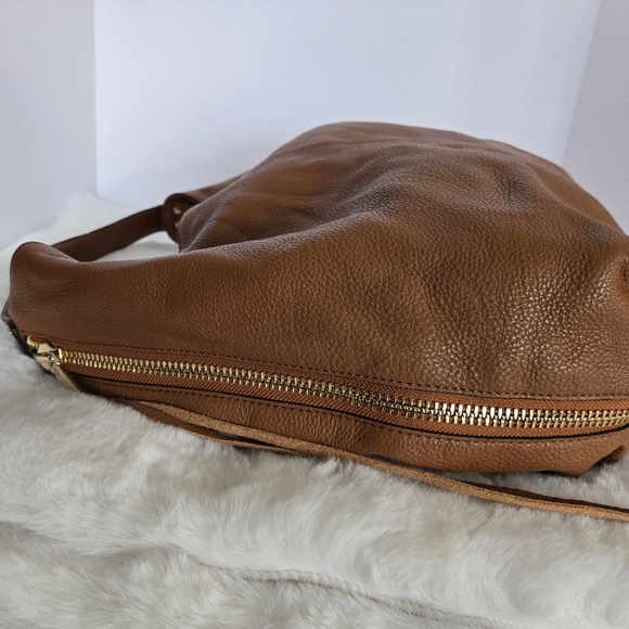 Rebecca Minkoff Bryn Large Double Zip Hobo Chestnut Brown Shoulder Bag - EUC - Picture 4 of 16